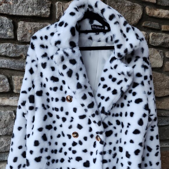 White Leopard Print Coat - Picture 1 of 2